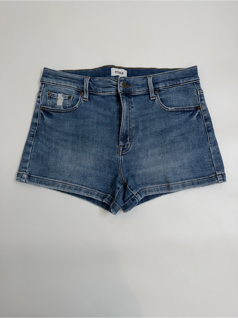 Pistola High Rise Denim Shorts‎ Size 31 Premium Light Wash Jean Shorts